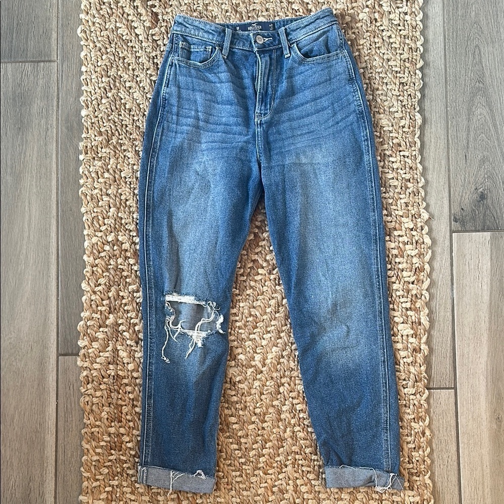 Hollister High-Rise Distressed Blue Jeans